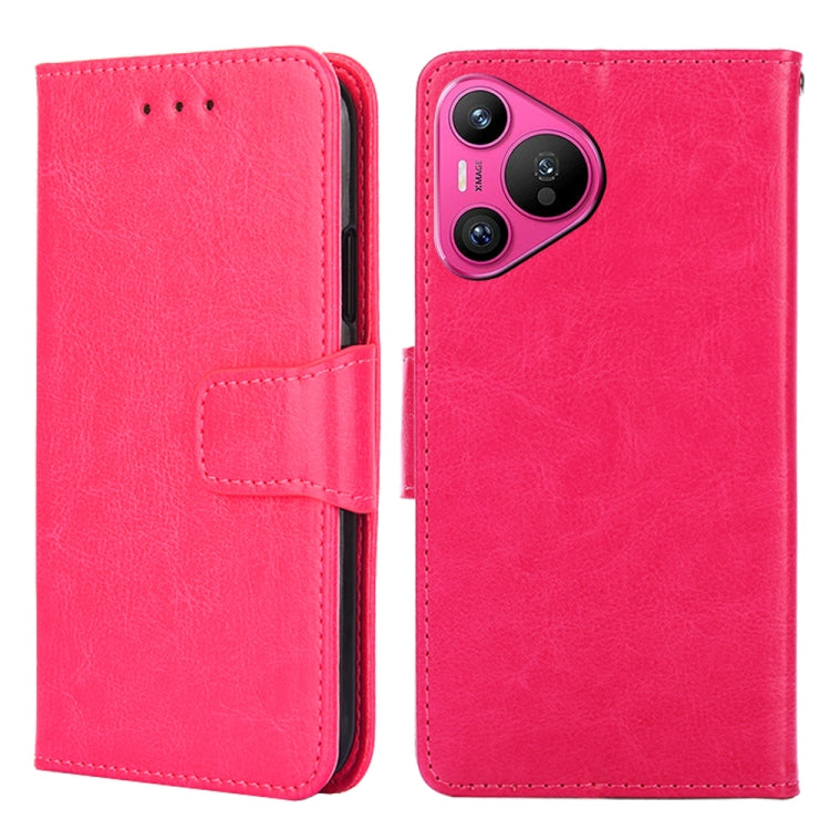 For Huawei Pura 70 5G Crystal Texture Leather Phone Case(Rose Red)