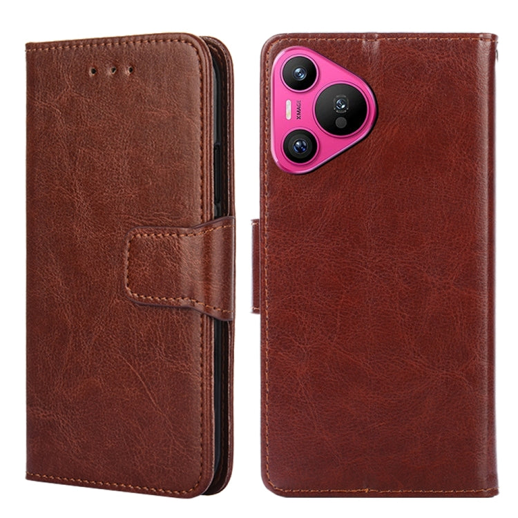 For Huawei Pura 70 5G Crystal Texture Leather Phone Case(Brown)