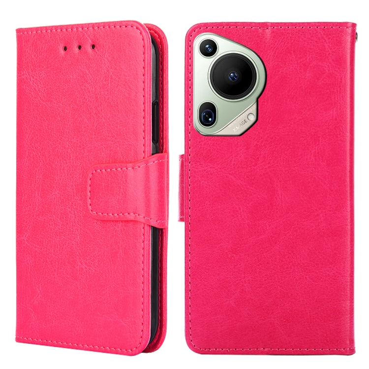 For Huawei Pura 70 Ultra 5G Crystal Texture Leather Phone Case(Rose Red)