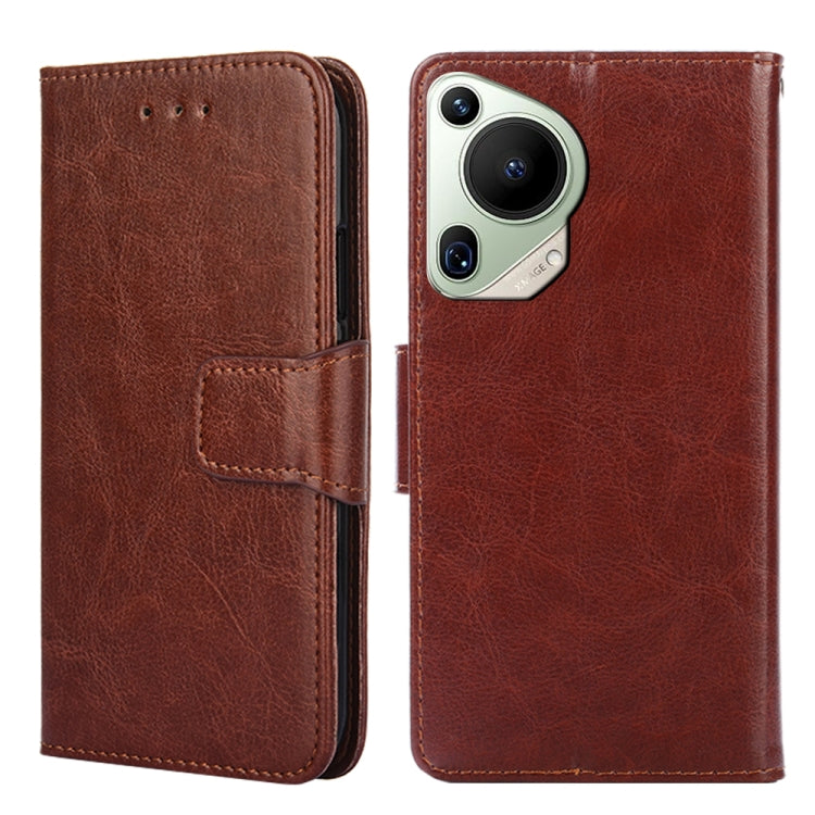 For Huawei Pura 70 Ultra 5G Crystal Texture Leather Phone Case(Brown)