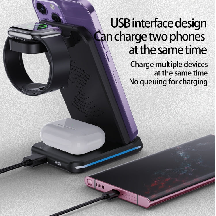 H28 15W 5 in 1 Folding Multifunctional Wireless Charger(Black)