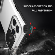For iPhone 16 Pro Max Stereoscopic Holder Sliding Camshield Phone Case(White)