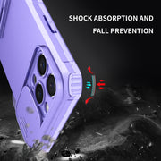 For iPhone 16 Pro Stereoscopic Holder Sliding Camshield Phone Case(Purple)