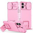 For iPhone 16 Stereoscopic Holder Sliding Camshield Phone Case(Pink) - iPhone 16 Cases by PMC TechLife | Online Shopping South Africa | PMC TechLife | Buy Now Pay Later Mobicred
