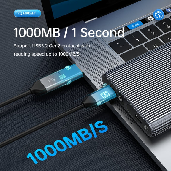 ORICO AM2C3-2N Dual-bay M.2 NVME + NVME SSD Enclosure(Grey)