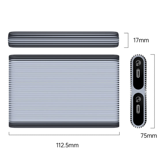ORICO AM2C3-2SN Dual-bay M.2 NVME + SATA SSD Enclosure(Grey)