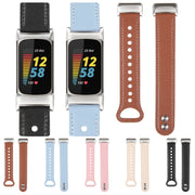 For Fitbit Charge 5 PU Leather Replacement Watch Band(Creamy White)