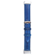 For Fitbit Charge 5 18mm Bamboo Joint Texture Genuine Leather Watch Band(Blue) - Watch Bands by PMC TechLife | Online Shopping South Africa | PMC TechLife | Buy Now Pay Later Mobicred
