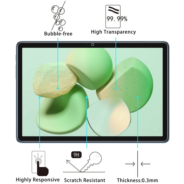 For Doogee T10W 10.1 9H 0.3mm Explosion-proof Tempered Glass Film