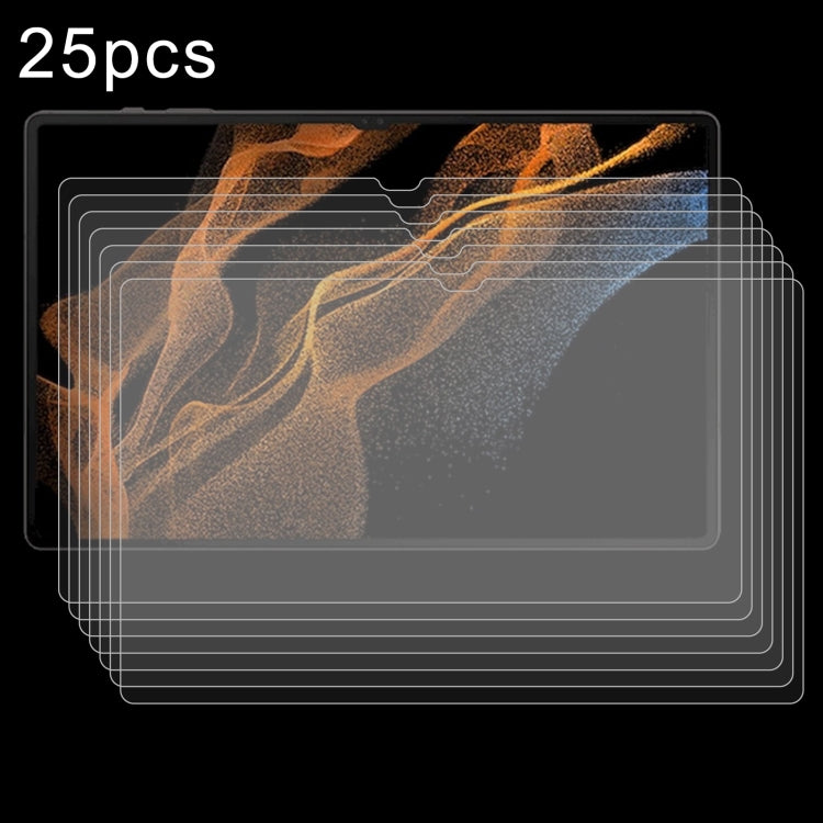 For Samsung Galaxy Tab S9 Ultra 25pcs 9H 0.3mm Explosion-proof Tempered Glass Film