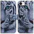 For iPhone 16e Coloured Drawing Flip Leather Phone Case(Tiger) - iPhone 16e Cases by PMC TechLife | Online Shopping South Africa | PMC TechLife | Buy Now Pay Later Mobicred