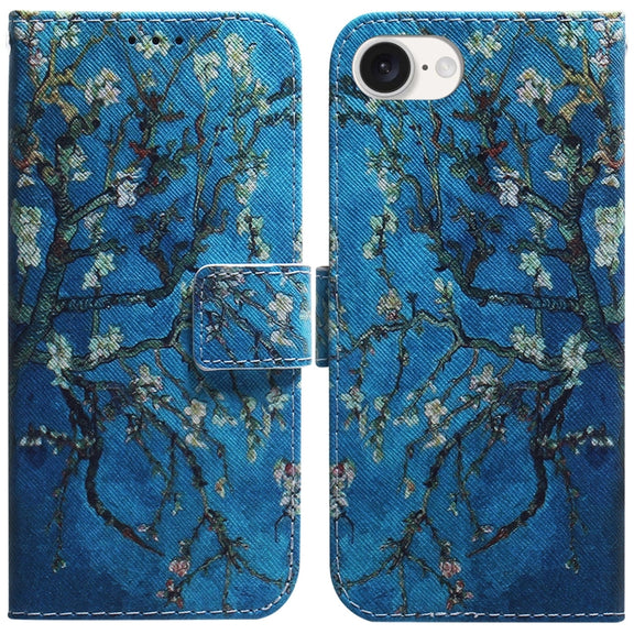 For iPhone 16e Coloured Drawing Flip Leather Phone Case(Apricot)