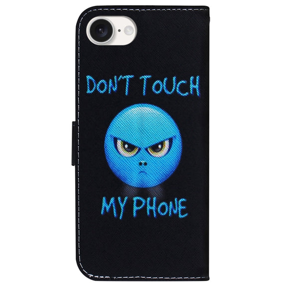 For iPhone 16e Coloured Drawing Flip Leather Phone Case(Anger)