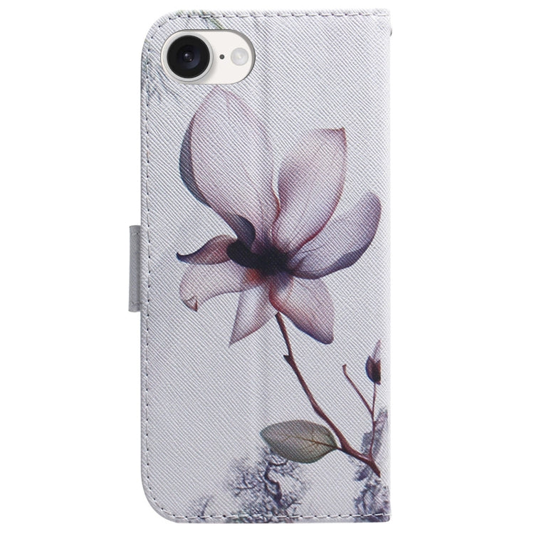 For iPhone 16e Coloured Drawing Flip Leather Phone Case(Magnolia)