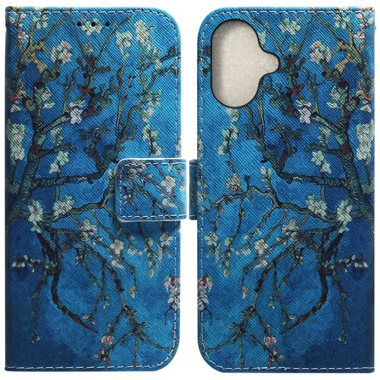 For iPhone 16 Coloured Drawing Flip Leather Phone Case(Apricot)