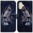 For iPhone 16 Coloured Drawing Flip Leather Phone Case(Lion) - iPhone 16 Cases by PMC TechLife | Online Shopping South Africa | PMC TechLife | Buy Now Pay Later Mobicred