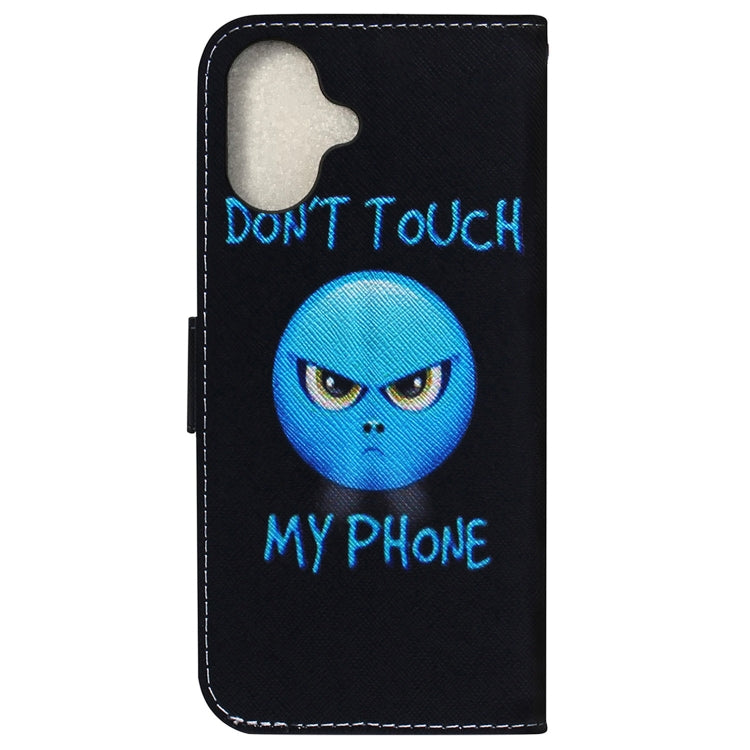 For iPhone 16 Coloured Drawing Flip Leather Phone Case(Anger)