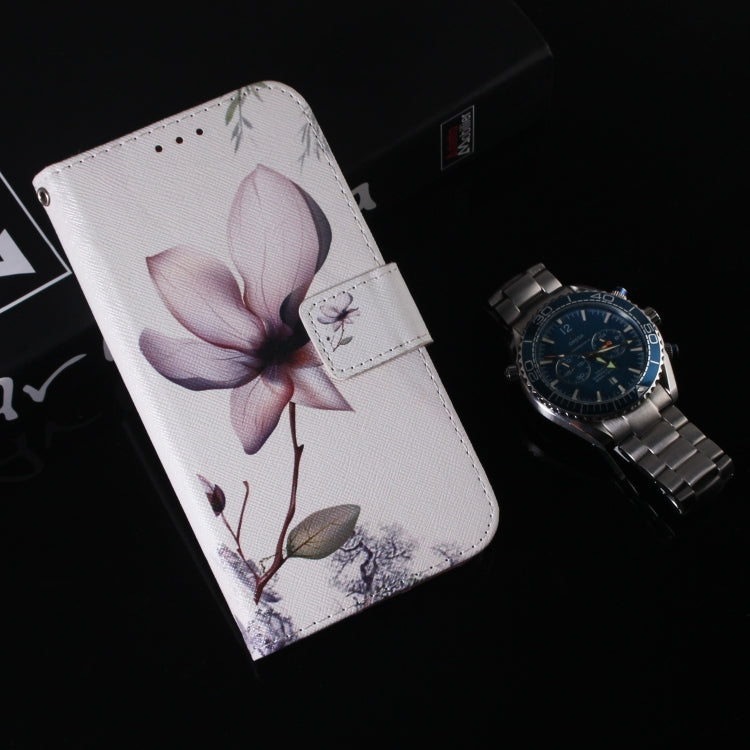 For iPhone 16 Coloured Drawing Flip Leather Phone Case(Magnolia)