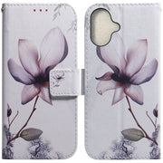 For iPhone 16 Coloured Drawing Flip Leather Phone Case(Magnolia)