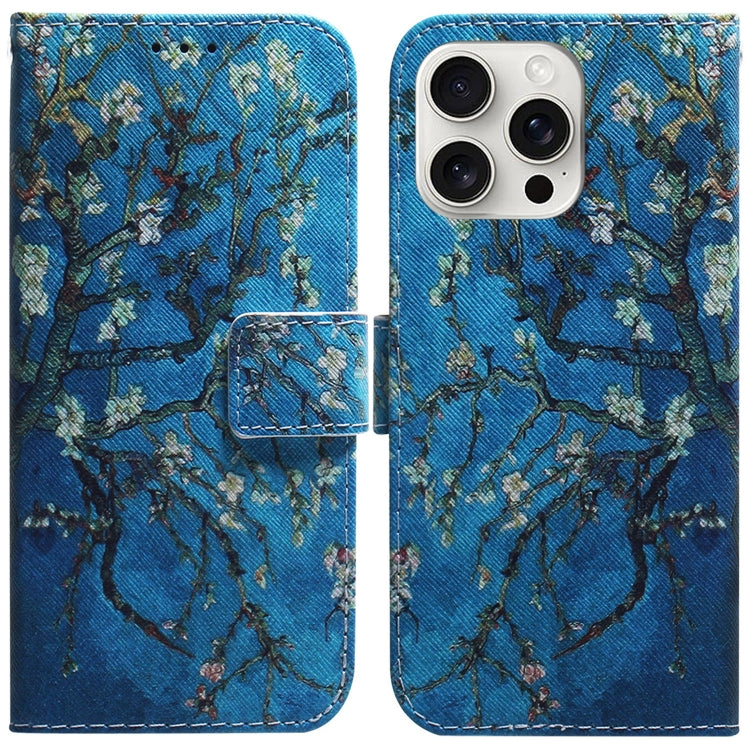 For iPhone 16 Pro Coloured Drawing Flip Leather Phone Case(Apricot)