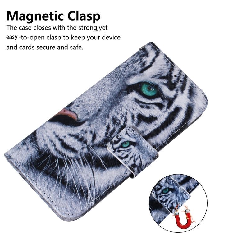 For iPhone 16 Plus Coloured Drawing Flip Leather Phone Case(Tiger)