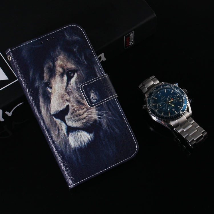 For iPhone 16 Plus Coloured Drawing Flip Leather Phone Case(Lion)