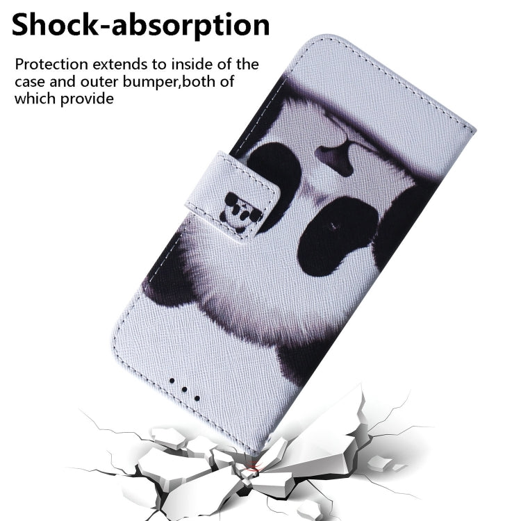 For iPhone 16 Plus Coloured Drawing Flip Leather Phone Case(Panda)