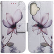 For iPhone 16 Plus Coloured Drawing Flip Leather Phone Case(Magnolia) - iPhone 16 Plus Cases by PMC TechLife | Online Shopping South Africa | PMC TechLife | Buy Now Pay Later Mobicred