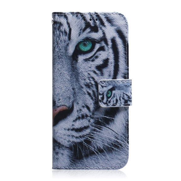 For iPhone 16 Pro Max Coloured Drawing Flip Leather Phone Case(Tiger)