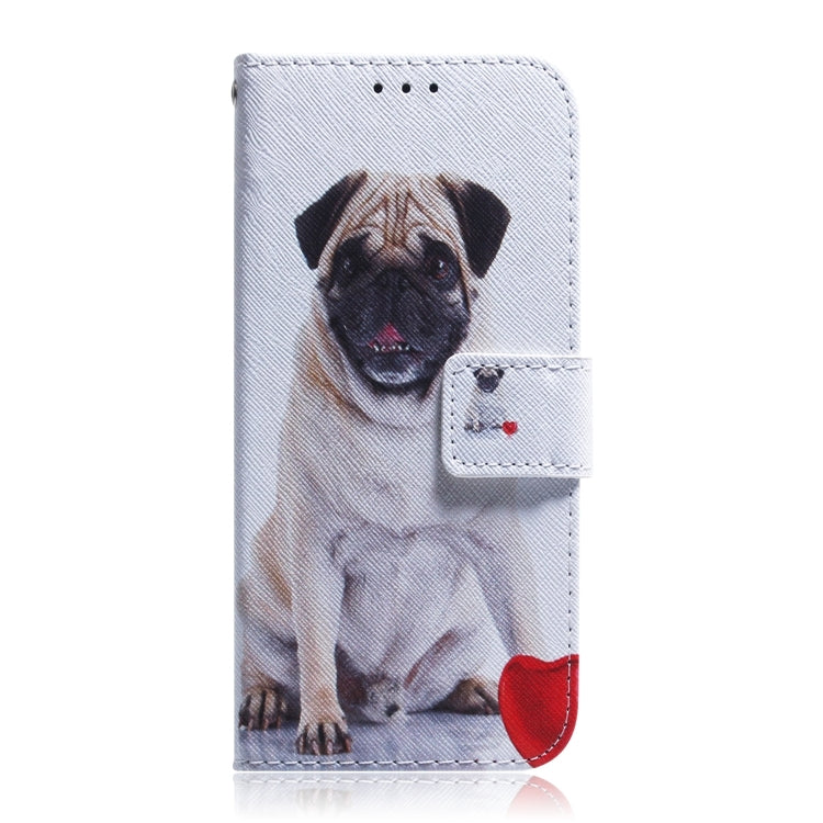 For iPhone 16 Pro Max Coloured Drawing Flip Leather Phone Case(Pug)