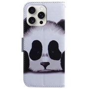 For iPhone 16 Pro Max Coloured Drawing Flip Leather Phone Case(Panda)