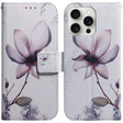 For iPhone 16 Pro Max Coloured Drawing Flip Leather Phone Case(Magnolia) - iPhone 16 Pro Max Cases by PMC TechLife | Online Shopping South Africa | PMC TechLife | Buy Now Pay Later Mobicred