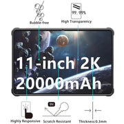 For Oukitel RT8 Tab 2pcs 9H 0.3mm Explosion-proof Tempered Glass Film