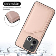 For Xiaomi Redmi 12C / 11A Skin Feel PU + TPU + PC Card Slots Phone Case(Rose Gold)