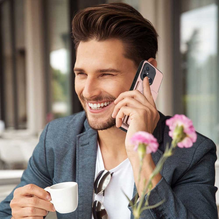 For Xiaomi Redmi 12C / 11A Skin Feel PU + TPU + PC Card Slots Phone Case(Rose Gold)