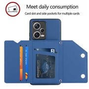 For Xiaomi Redmi Note 12 / Poco X5 5G Skin Feel PU + TPU + PC Card Slots Phone Case(Royal Blue)