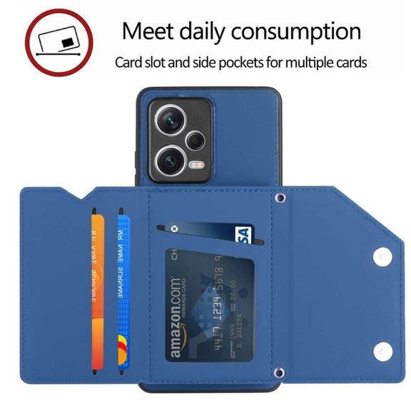 For Xiaomi Redmi Note 12 / Poco X5 5G Skin Feel PU + TPU + PC Card Slots Phone Case(Royal Blue)