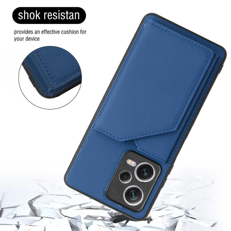 For Xiaomi Redmi Note 12 / Poco X5 5G Skin Feel PU + TPU + PC Card Slots Phone Case(Royal Blue)