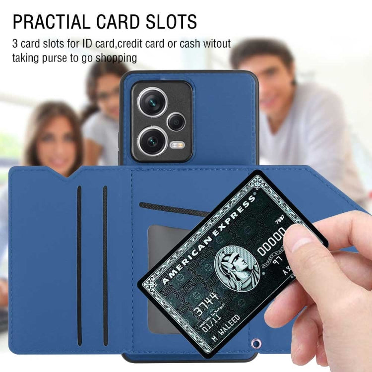 For Xiaomi Redmi Note 12 / Poco X5 5G Skin Feel PU + TPU + PC Card Slots Phone Case(Royal Blue)