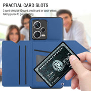 For Xiaomi Redmi Note 12 / Poco X5 5G Skin Feel PU + TPU + PC Card Slots Phone Case(Royal Blue)