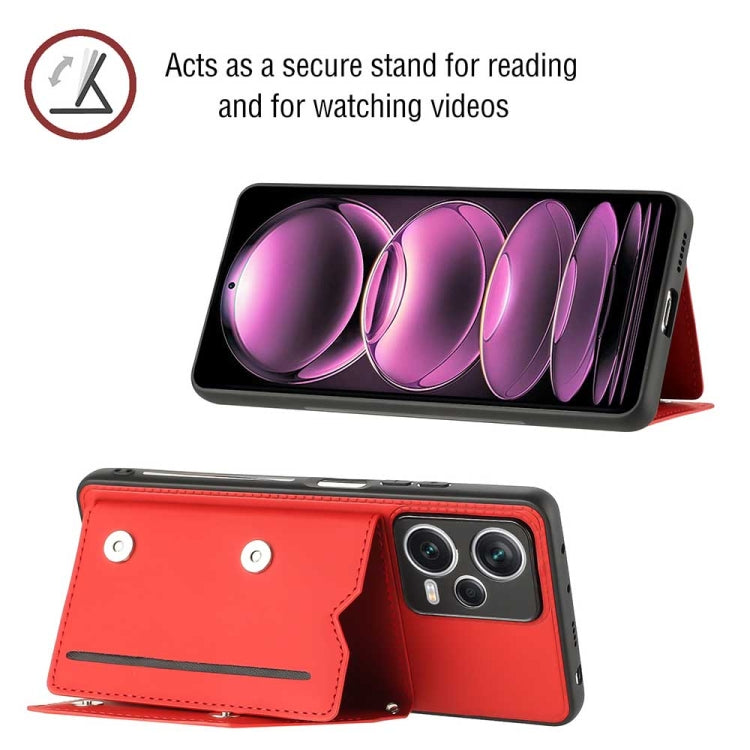 For Xiaomi Redmi Note 12 Pro 5G Skin Feel PU + TPU + PC Card Slots Phone Case(Red)
