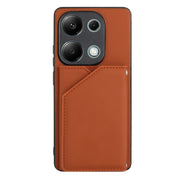 For Xiaomi Redmi Note 13 Pro 4G Global Skin Feel PU + TPU + PC Card Slots Phone Case(Brown)