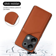 For Xiaomi Redmi Note 13 Pro 4G Global Skin Feel PU + TPU + PC Card Slots Phone Case(Brown)