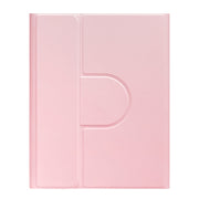 For iPad 10.2 2021 / Air 2019 Square Button 360 Degree Rotatable Bluetooth Keyboard Leather Case with Touchpad(Pink)