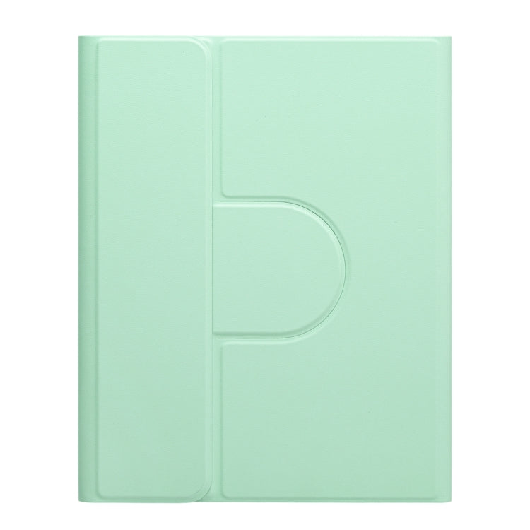 For iPad 10th Gen 10.9 2022 Square Button 360 Degree Rotatable Bluetooth Keyboard Leather Case with Touchpad(Mint Green)