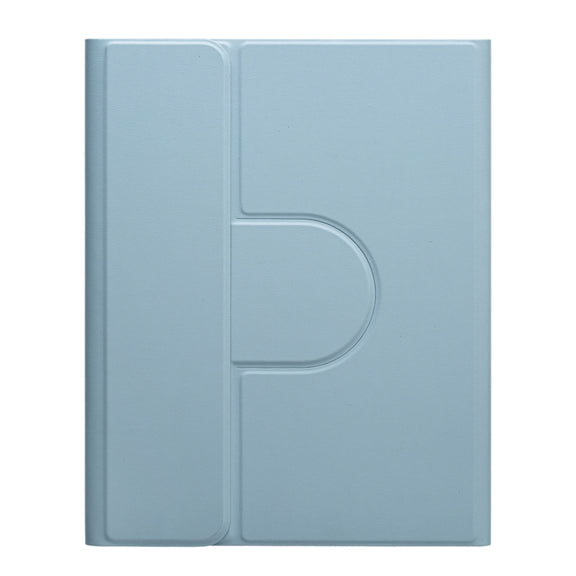 For iPad 10th Gen 10.9 2022 Square Button 360 Degree Rotatable Bluetooth Keyboard Leather Case with Touchpad(Mist Blue)