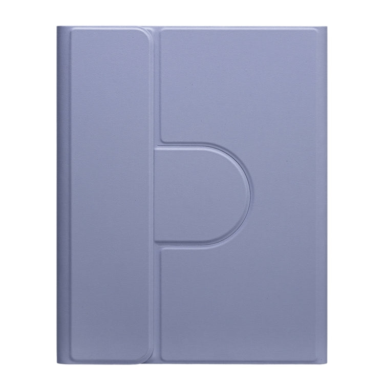 For iPad 10th Gen 10.9 2022 Square Button 360 Degree Rotatable Bluetooth Keyboard Leather Case with Touchpad(Lavender Purple)