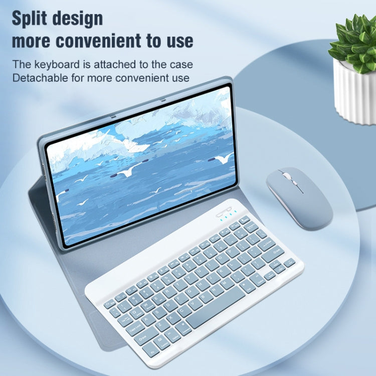 For iPad 10.2 2021 / Air 2019 Square Button 360 Degree Rotatable Bluetooth Keyboard Leather Case with Touchpad(Dark Green)