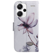 For Xiaomi Redmi Note 13 Pro+ 5G Coloured Drawing Flip Leather Phone Case(Magnolia)