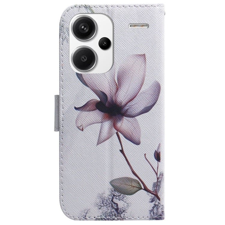 For Xiaomi Redmi Note 13 Pro+ 5G Coloured Drawing Flip Leather Phone Case(Magnolia)
